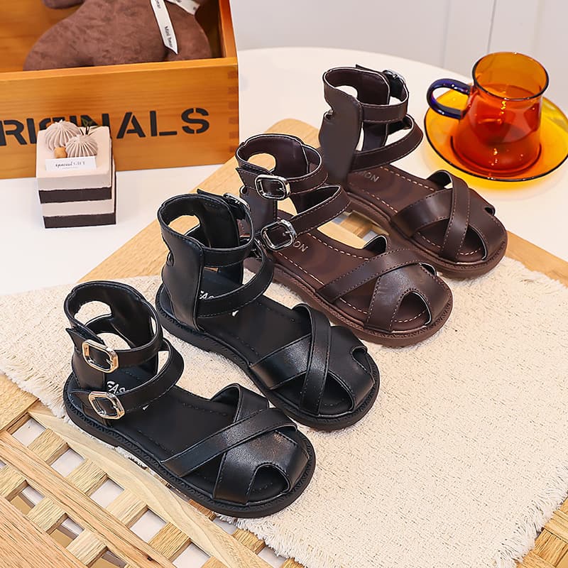 Fashion Children's Sandals 2026 Summer New Style Little Girl Roman Sandals Toddler Beach Shoes Soft Sole Baby Princess Shoes