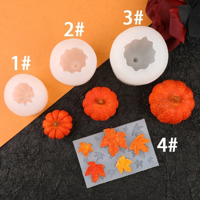 Large Medium Small 3D Pumpkin Silicone Mold Chocolate Mousse Cake Fondant Mold Scented Plaster Candle Mold