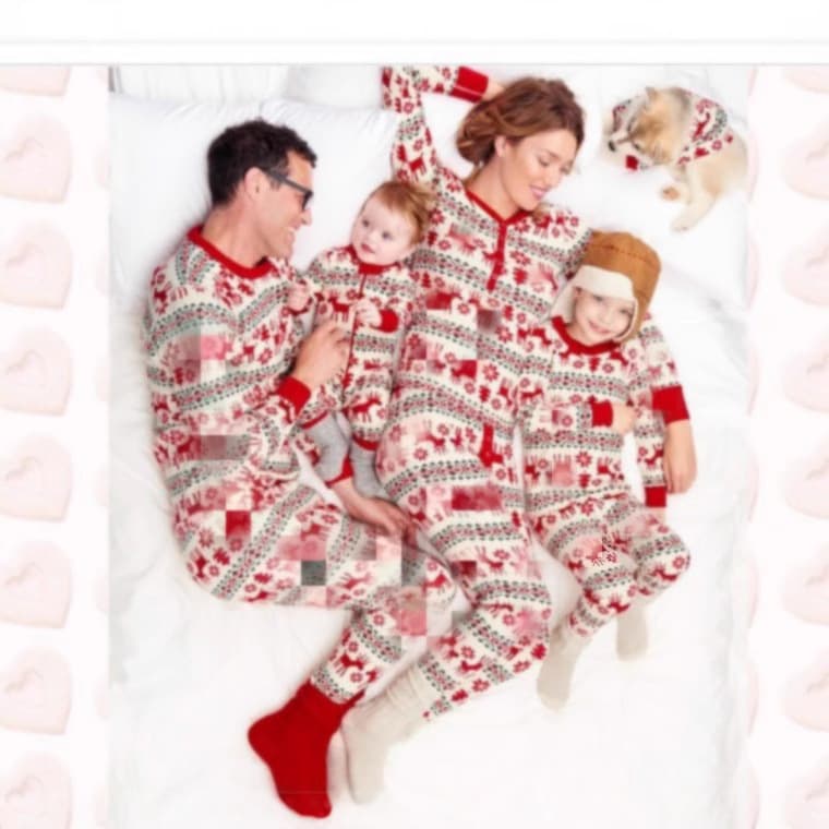 2025 Christmas parent-child set family outfit European and American Christmas classic print holiday loungewear