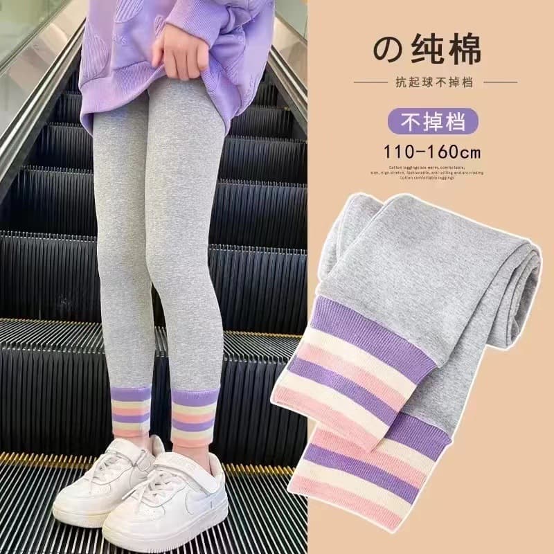 Girls' Spring/Autumn Base Pants, New Cotton Outer Wear Trousers for Mid-Large Kids