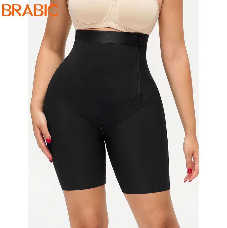Women's Slimming Pants Medium Pressure Double Layer Fabric Pressure Pants Steel Bone Anti-rolling High Waist Butt Lifting Pants Smooth Leggings