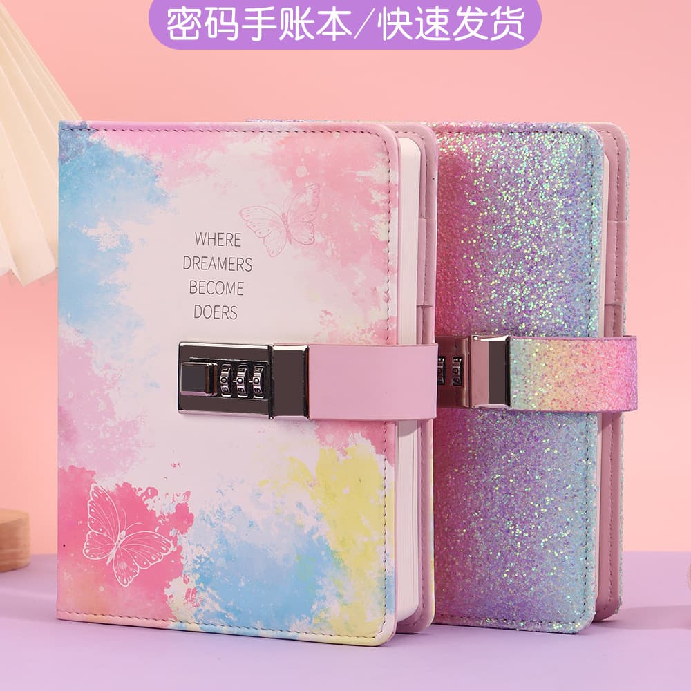 Cross-border B6 Password Notebook with Lock Creative Journal Student Memo Stationery Notebook