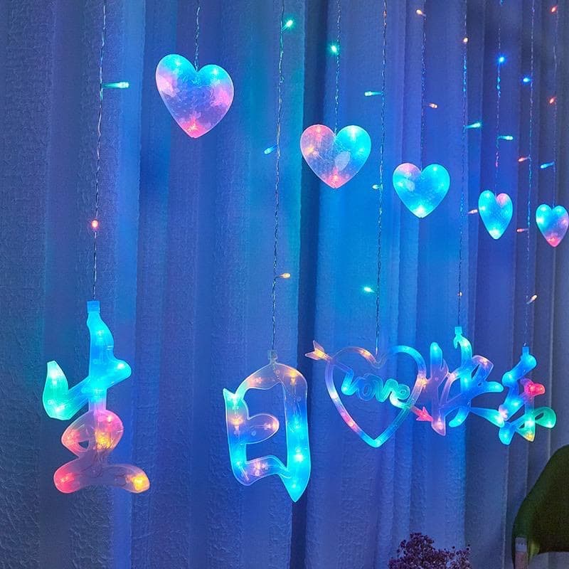 New LED Happy Birthday Curtain Light Birthday Celebration Party Decoration Ice Strip Light Birthday Scene Decoration