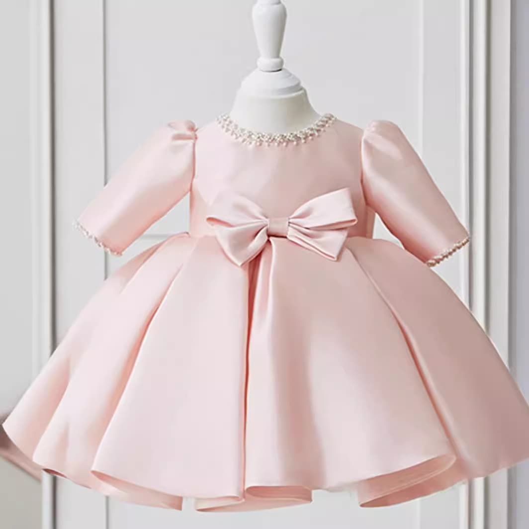 One-year-old dress for 100 days baby daughter flower girl wedding girl birthday fluffy style children's princess dress spring style