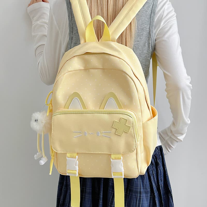 Japanese Ins Cute Cat Mini Backpack for Female Students, Small School Bag for Short Trips
