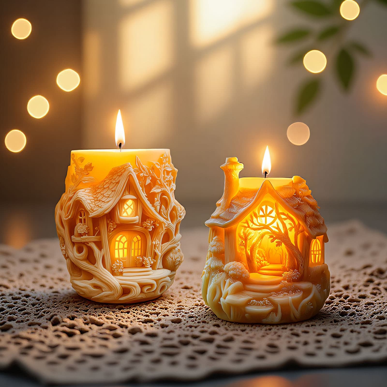 Wenxin Treehouse Aromatherapy Candle Silicone Mold DIY Fairy Tale Forest House Candle 3D Building Silicone Mold