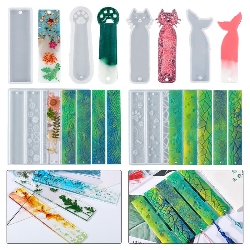 21 Style Gel Mold Handmade DIY Student Bookmark Leaf Heart Animal Series Ancient-style Bookmark Silicone Mold