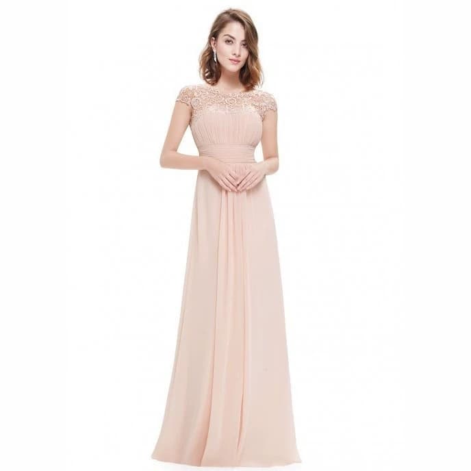 2020 Summer New European and American Women's Cross-border Amazon Lace Dress Bridesmaid Evening Gown New Style