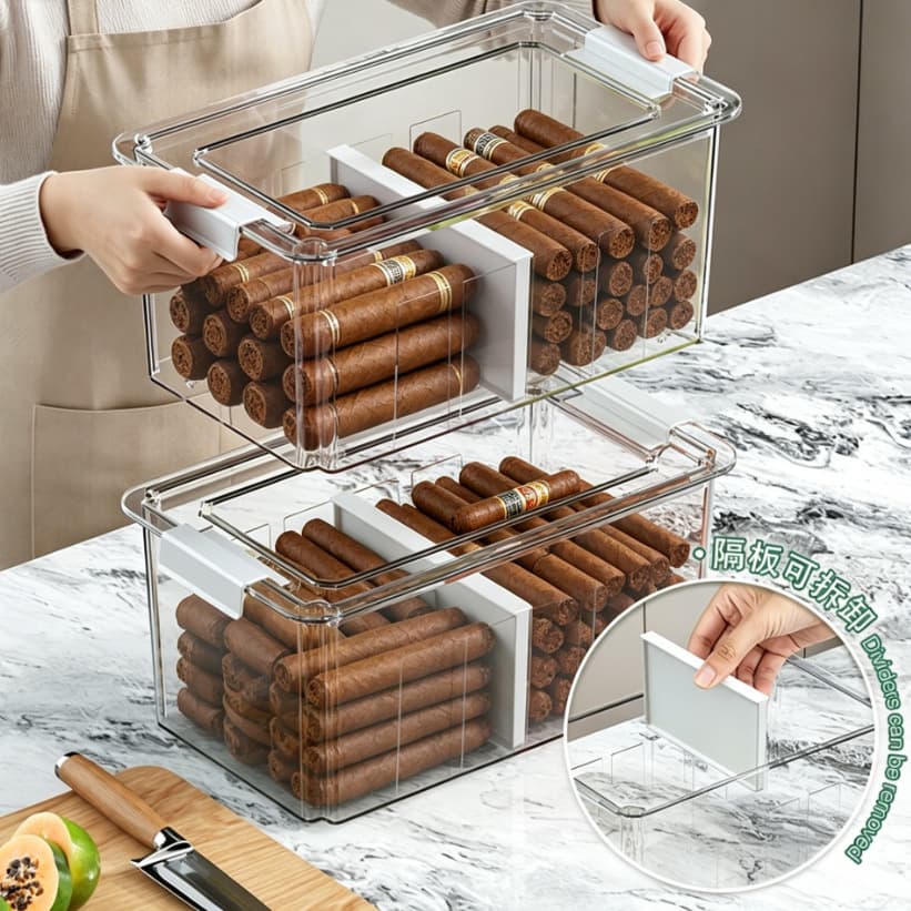 Zhang Gong cigar humidor cedar wood chip aging box mini humidification smoking set convenient cigar care box