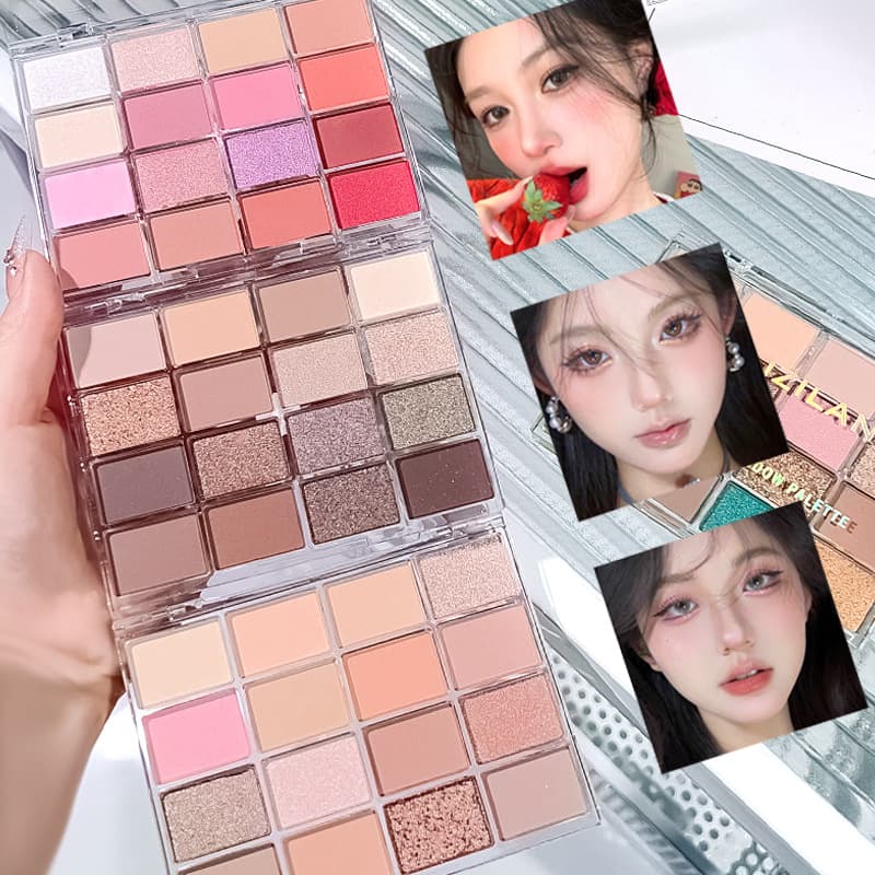 16-color eyeshadow palette Korean earth-toned matte pearlescent glitter pure lust atmosphere eyeshadow palette affordable makeup for beginners