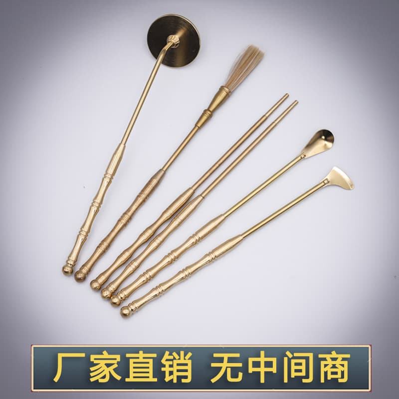 Brass incense seal tool set incense seal mold rubbing incense ash incense spoon incense sweep incense spoon incense path set wholesale