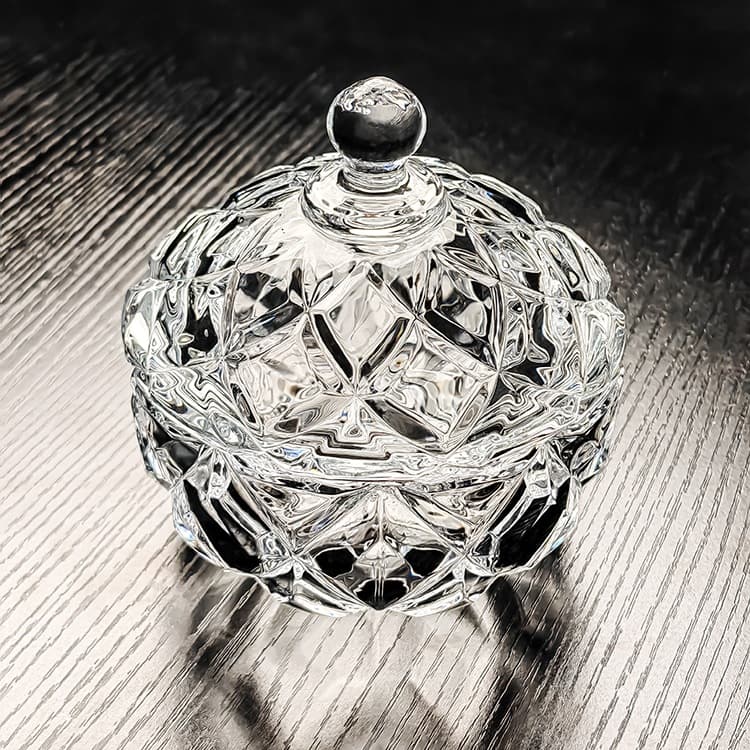 Crystal Glass Bowl with Lid, High Aesthetic Candy Jar, Fruit Plate, Sugar Container, Fruit Dish, Storage Box, and Jewelry Holder