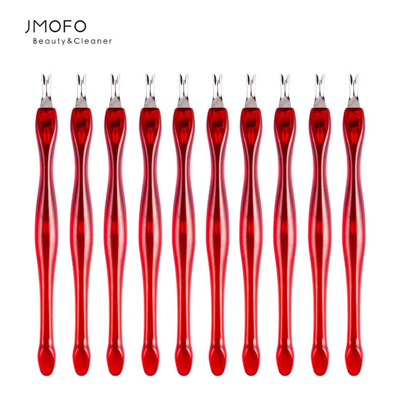 Long Tea-colored Cuticle Pusher Stainless Steel Cuticle Knife Exfoliating Cuticle Shovel Cuticle Fork Nail Tools