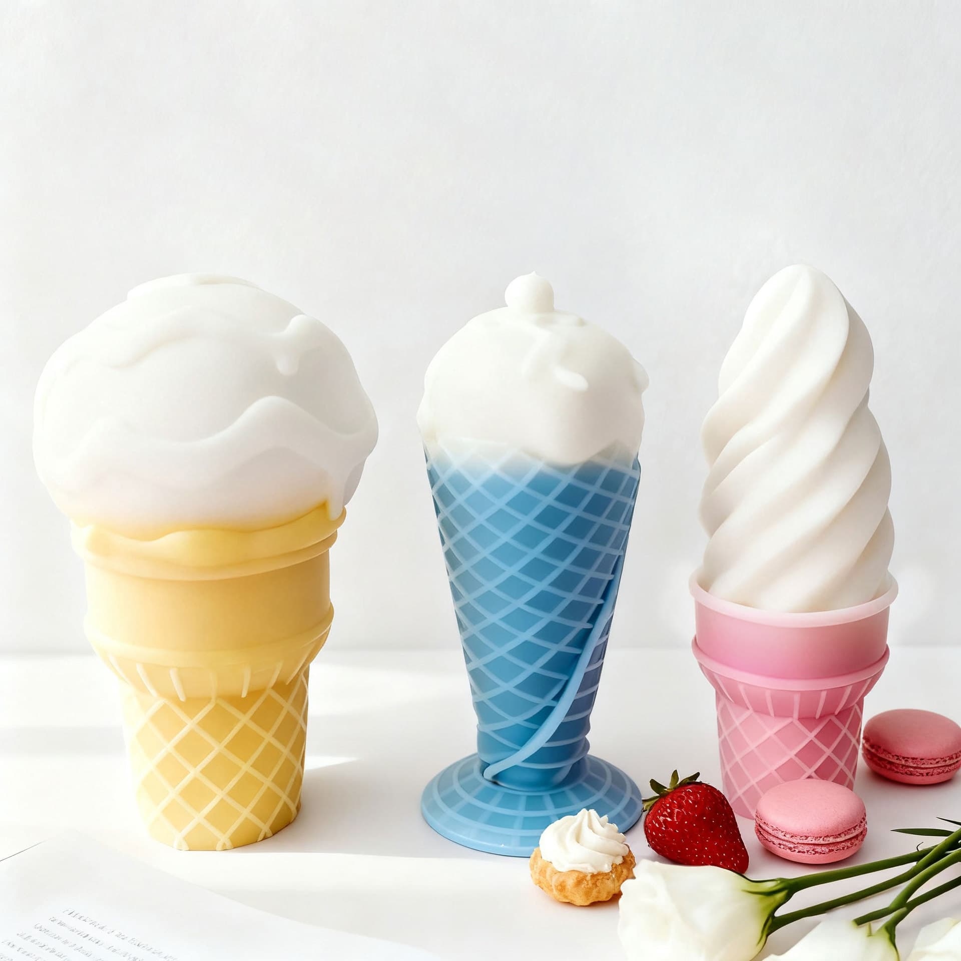 DIY Cake Decoration Ice Cream Silicone Mold Homemade Cone Dripping Gypsum Mold Aromatherapy Candle Tool
