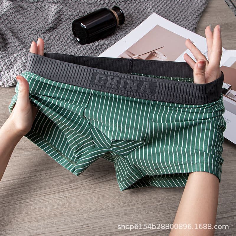 Pure Cotton Men's Underwear Hong Kong Style Striped Print, Each Piece Individually Packaged, One Piece Auction, Manufacturer Drop Shipping