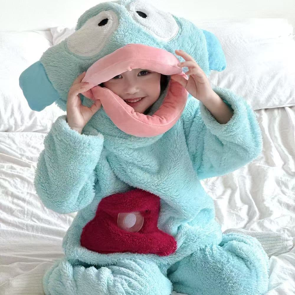 Adorable Boys and Girls Cute Ugly Fish Coral Pajamas Autumn Winter Kids Thick Set Winter Warm Homewear