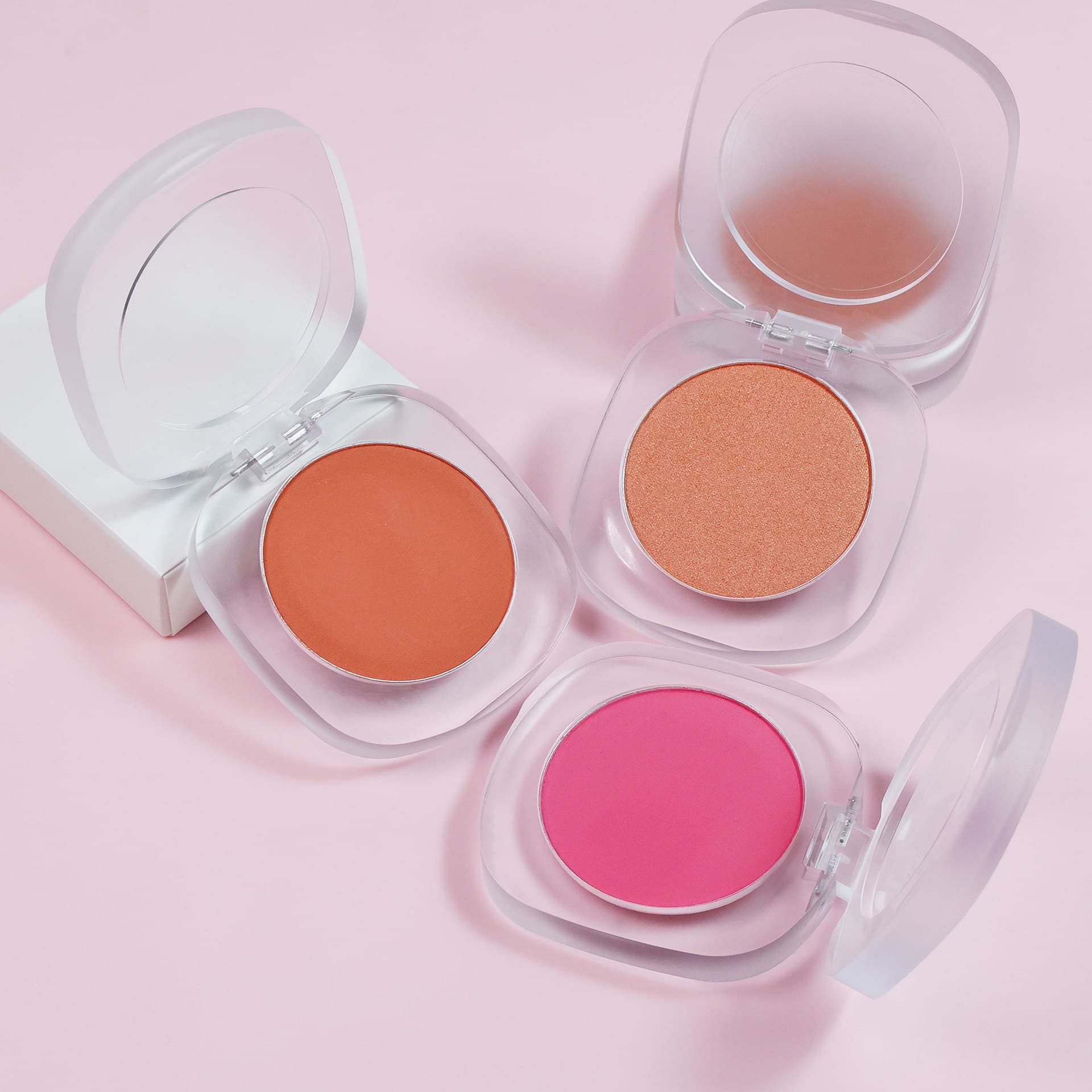 Matte Single Color Blusher Powder Natural Nude Pink Potato Clay Highlighting Subtle Color Long-lasting No Logo Cosmetic