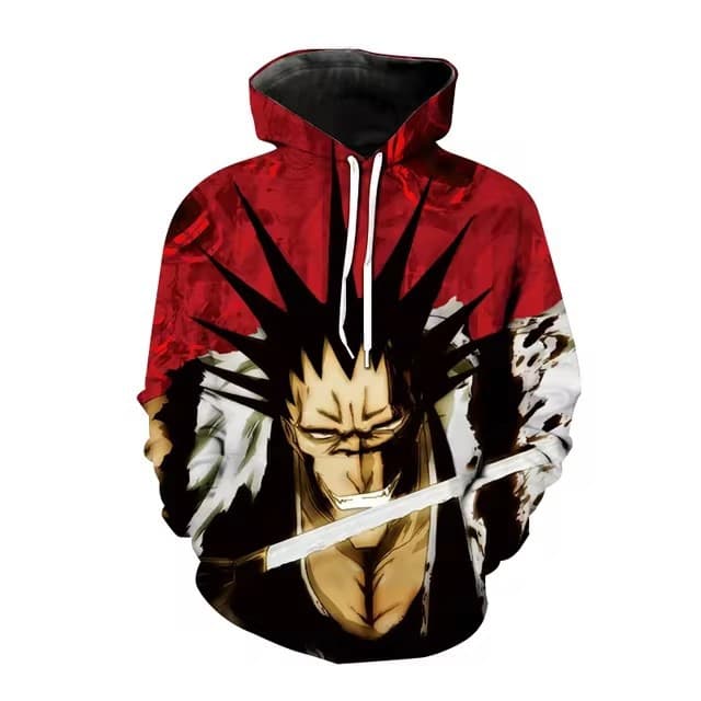 Anime bleached 3D digital printing fashion sweatshirt pullover hoodie cross-border foreign trade sweatshirt men's hooded plus velvet