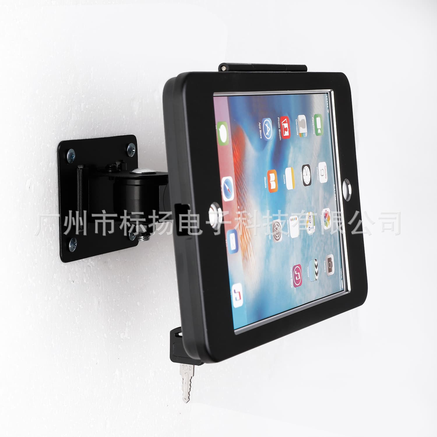 Desktop wall-mounted dual-purpose tablet stand with lock Metal anti-theft display tablet Universal adjustable tablet stand