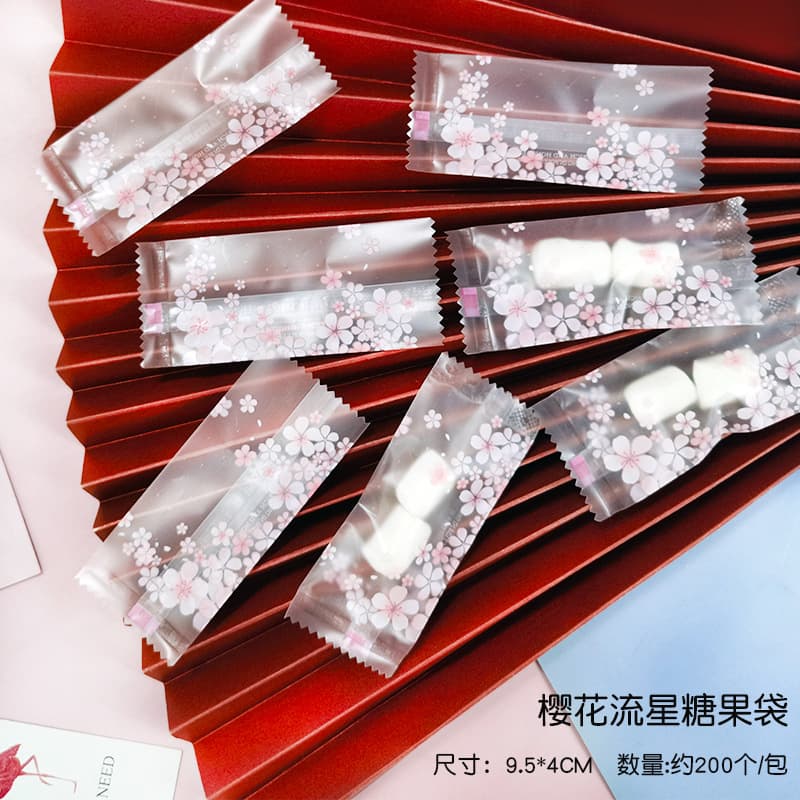 New Snowflake Crisp Packaging Bags Nougat Biscuit Flower Tea Bag Candy Sealing Bags Transparent Frosted Bags 100-Pack