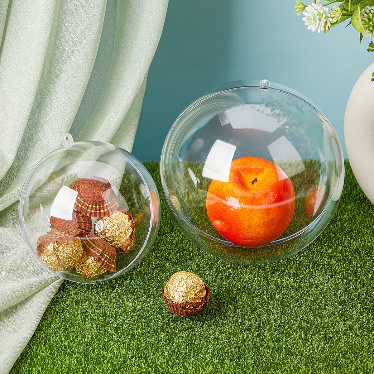 Transparent round ball hollow ball Christmas ball Christmas gift box powder puff chocolate apple packaging box candy box