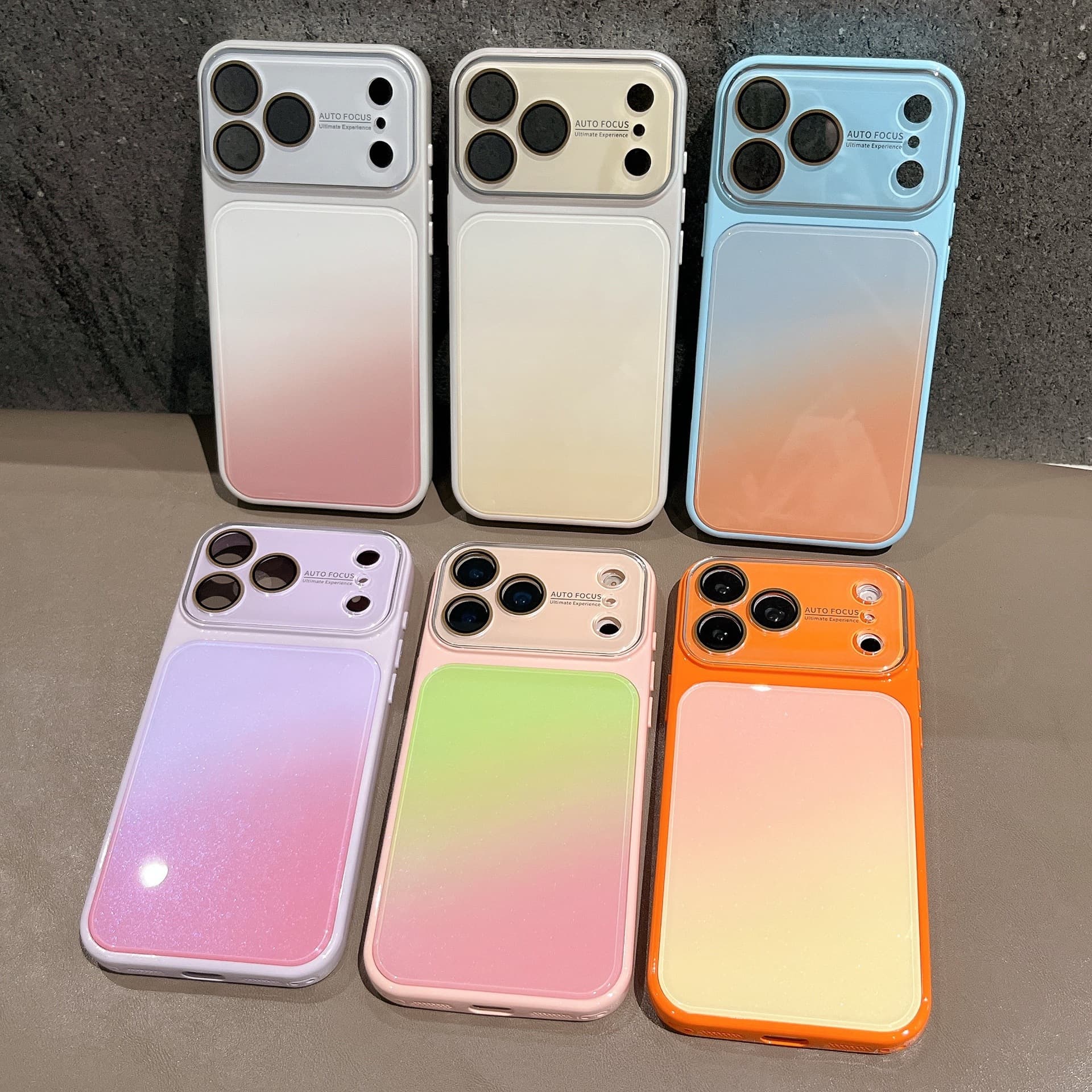 New high-looking gradient contrasting color suitable for iPhone 17 mobile phone case 15 Apple 16 promax all-inclusive lens 14