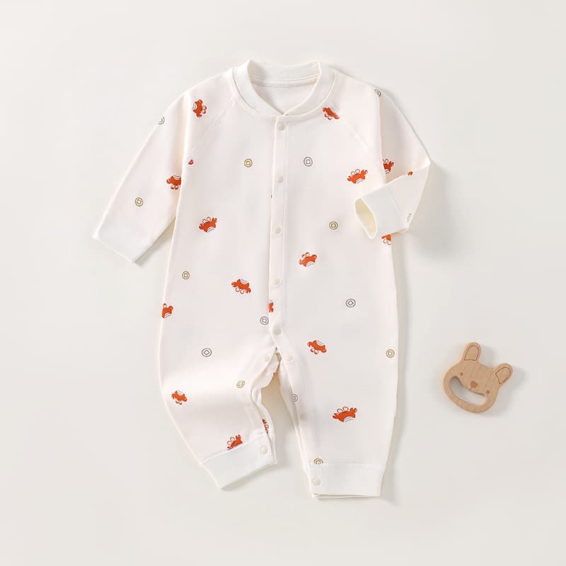 Baby Clothes Pure Cotton Class A Newborn Romper Baby Harsuit Crawling Suit Spring Autumn Seamless Anyang Children's Clothing