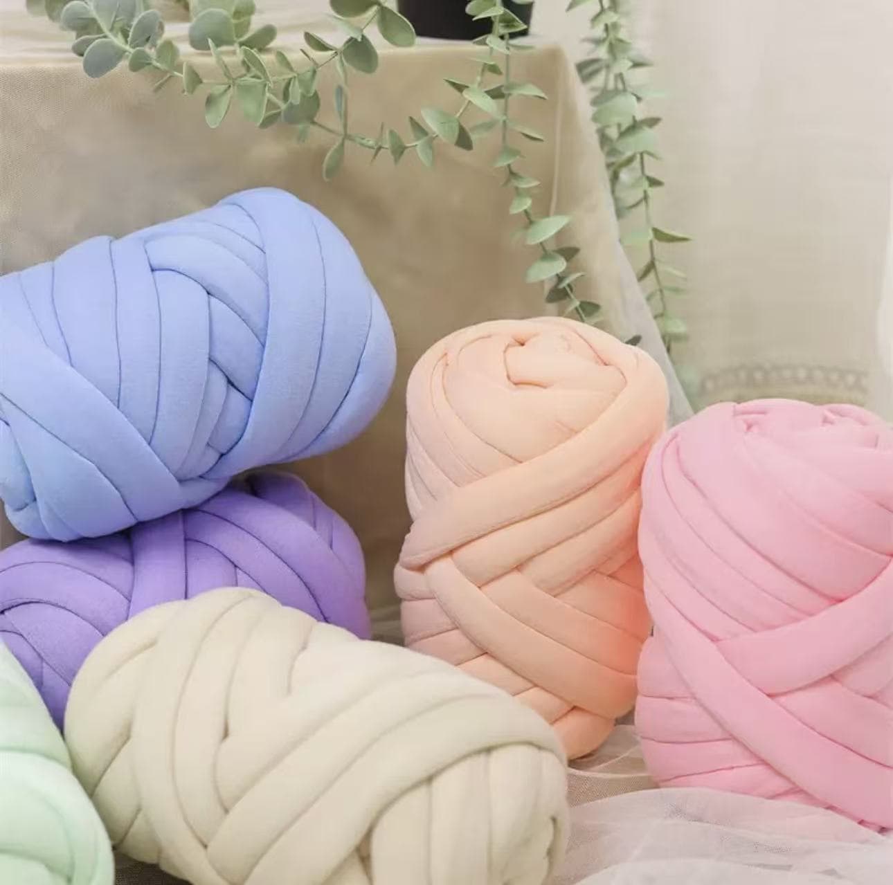 OHHIO Cross-Border New Core-Spun Yarn Coarse Cotton Strips Thread DIY Hand-Knitted Blanket Yarn Machine Washable Non-Shedding