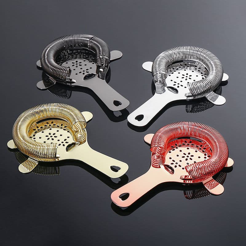 Professional stainless steel cocktail strainer, cocktail ice separator, filtering mesh, for mixing cups in bars