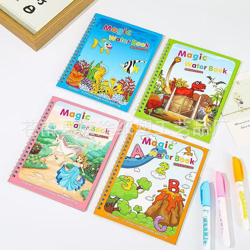 Cross-Border Magic Coloring Book: Clear Water Coloring, Reusable Graffiti, Baby Puzzle, Refillable Water Painting Book