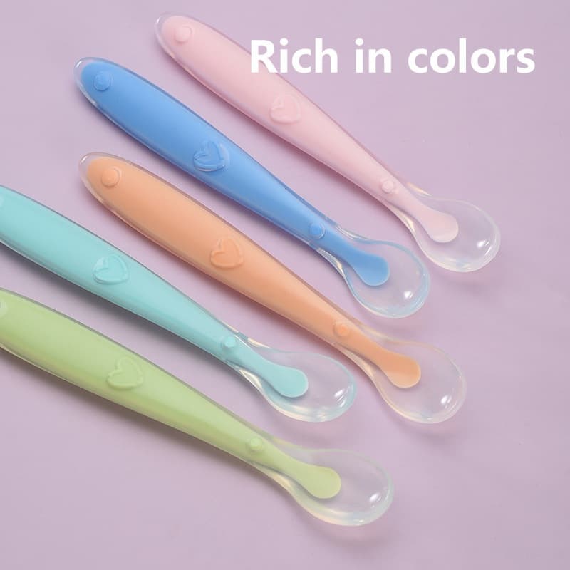 Baby Silicone Spoon Toddler Training Spoon Kids Feeding Silicone Spoon for Mealtime