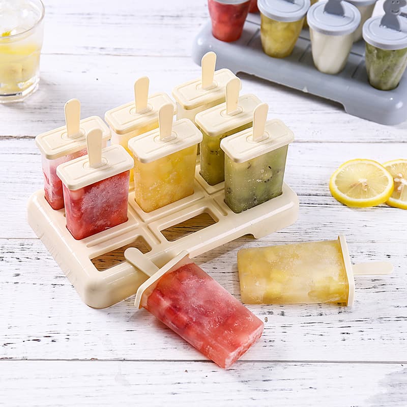 9-Piece Set DIY Ice Cream Stick Molds Ice Box Model Vertical Split Cream Blocks Grid Daily Kitchen Utensils / Ice Trays / Ice Grid