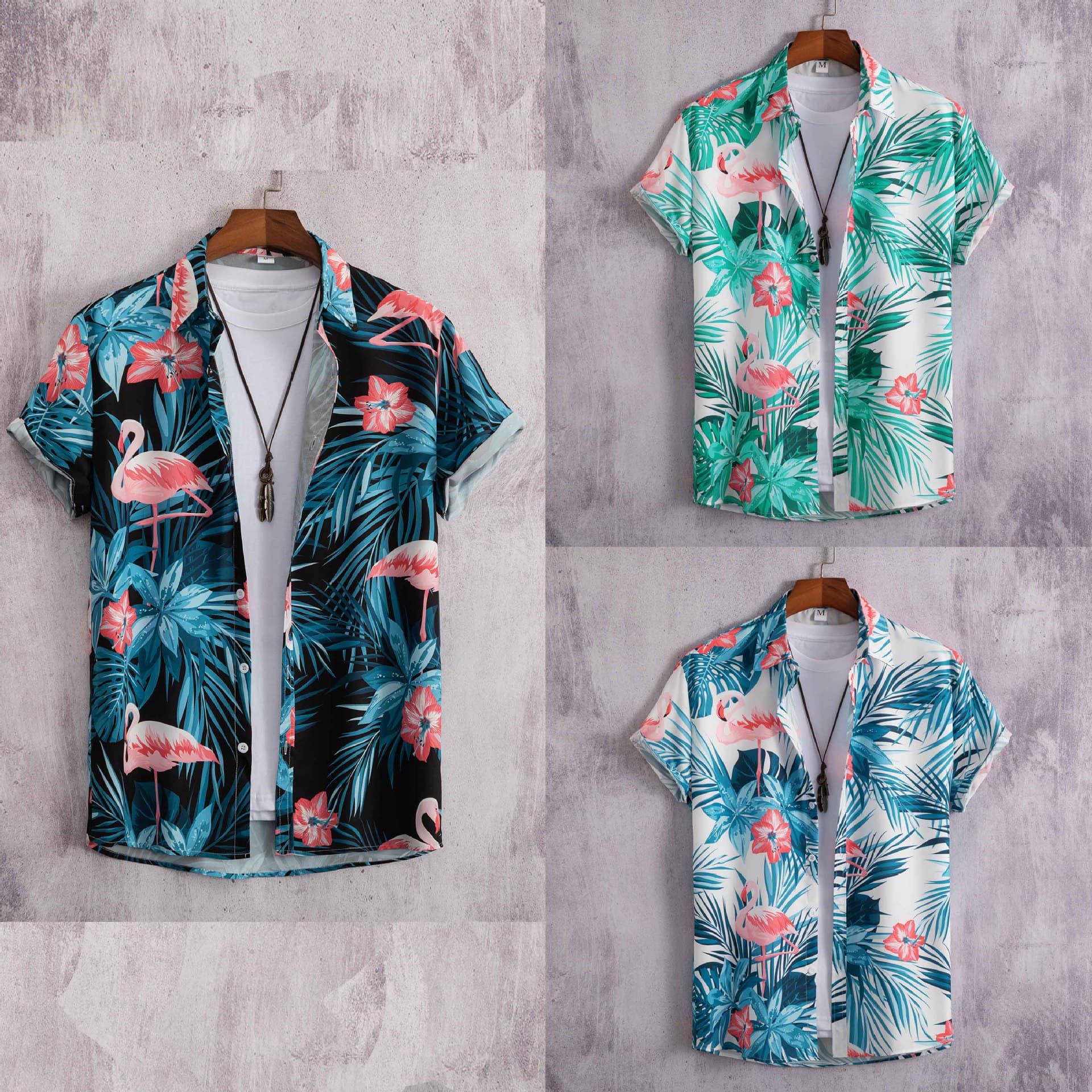 2022 Cross-Border Trade Men's Fashion Casual Digital Print Short Sleeve Shirt