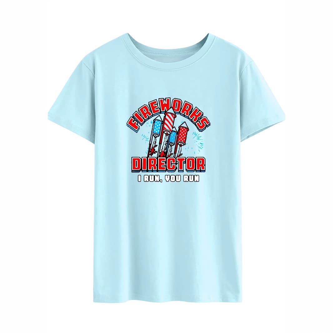 Casual Thin Short Sleeve T-Shirt Women's Summer 2021 Cotton Printed Round Neck Street Style Fashion Trendy Run Director I Run
