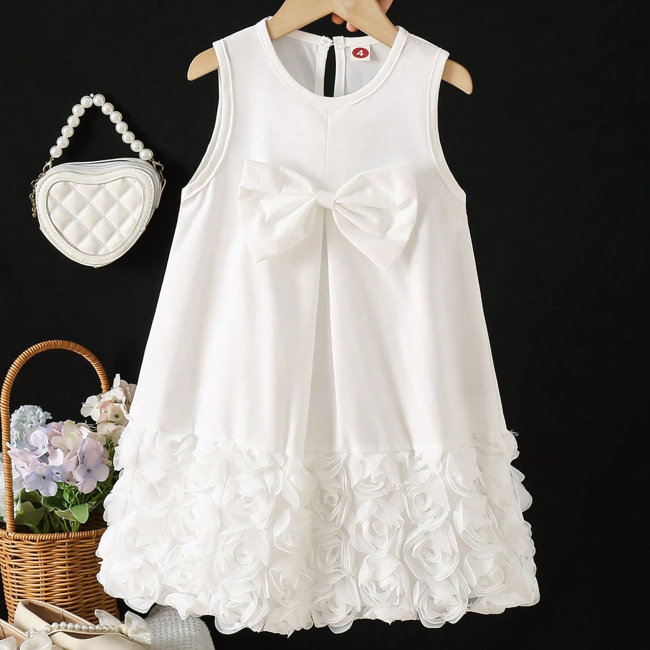 New Baby Girl Sweet Princess Dress Winter Children's Bowknot Fashionable Vest Dress Wholesale Available