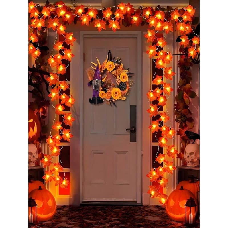 B 35690 Maple leaf garland light string maple leaf string light autumn leaf garland