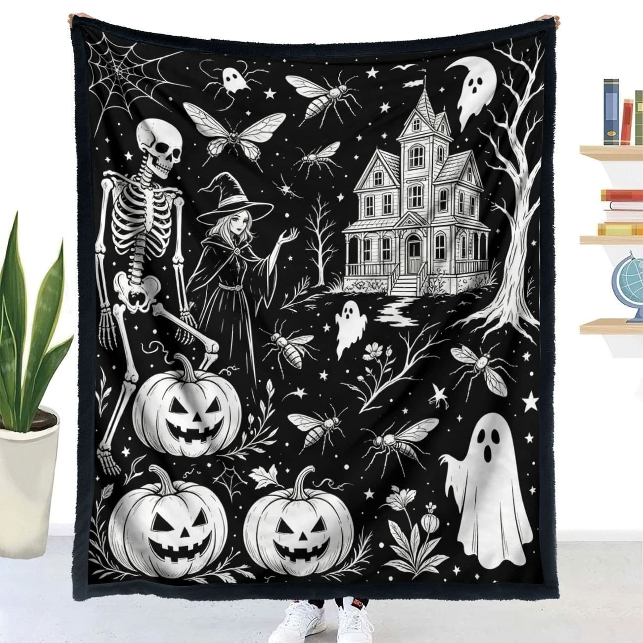 Factory Direct Hand-Painted Coloring Blanket DIY Coloring Blanket with Coloring Pens