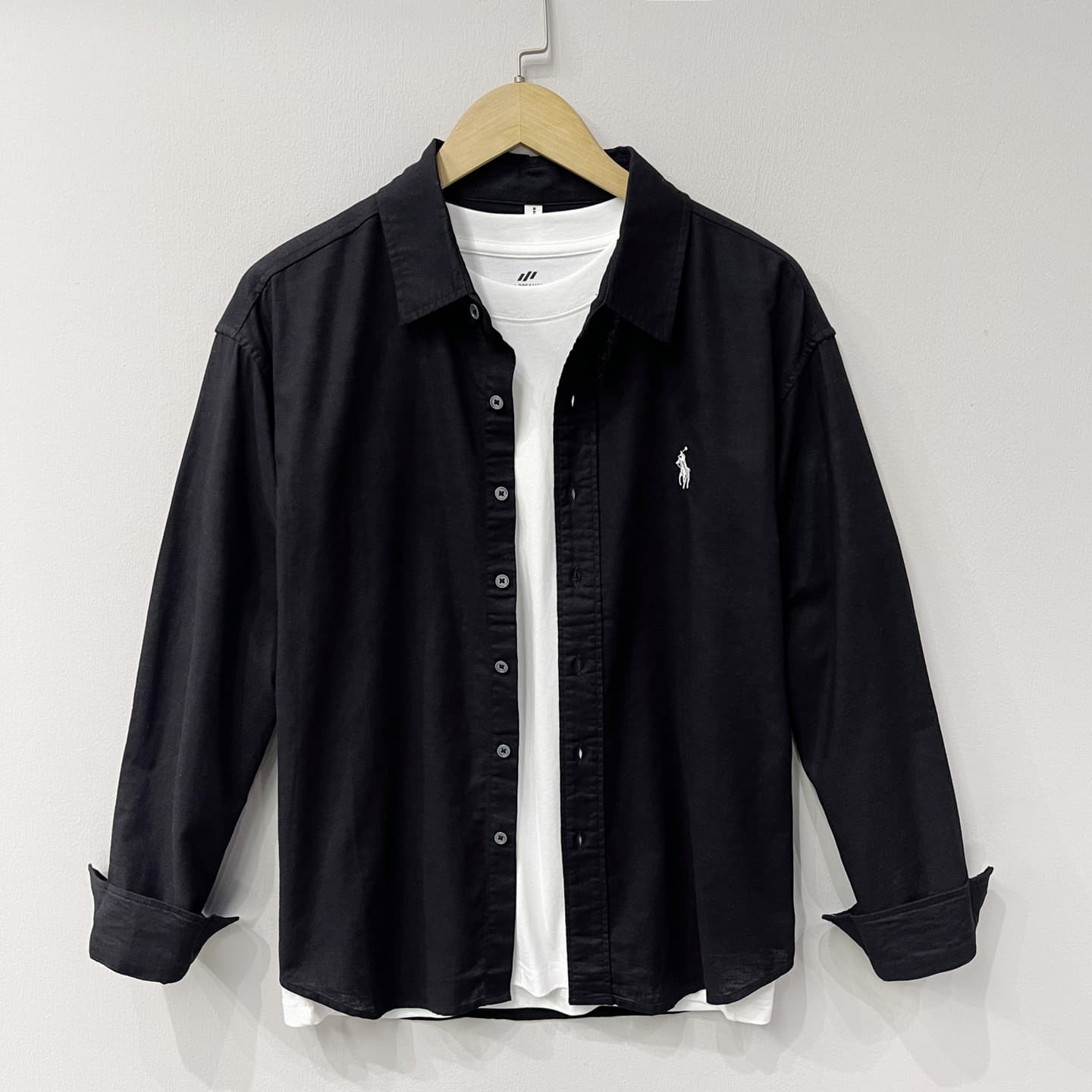 Men's New Linen Long-Sleeve Shirt Spring Casual Versatile Youth Simple Loose Fit Shirt One Piece