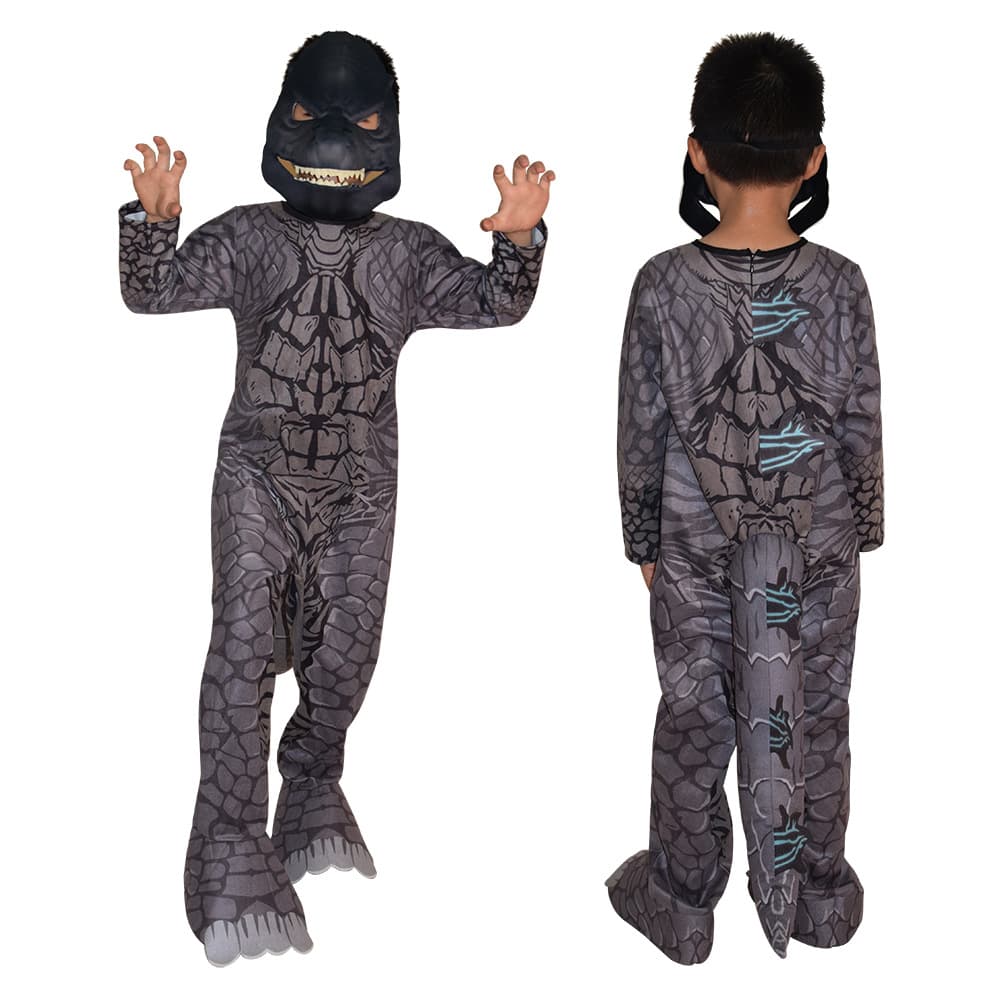 Godzilla Monster Costume Halloween Dinosaur Cosplay Kids Role Play Suit
