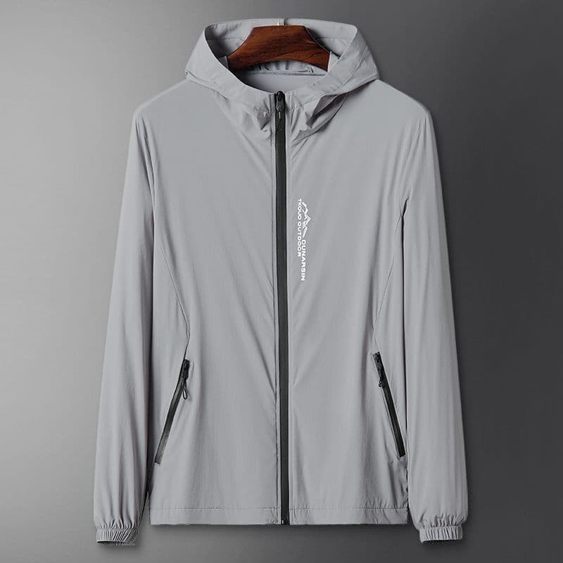 Men's Summer Ice Silk Sun Protection Jacket, Thin Breathable Fishing Coat, Lightweight Skin Jacket