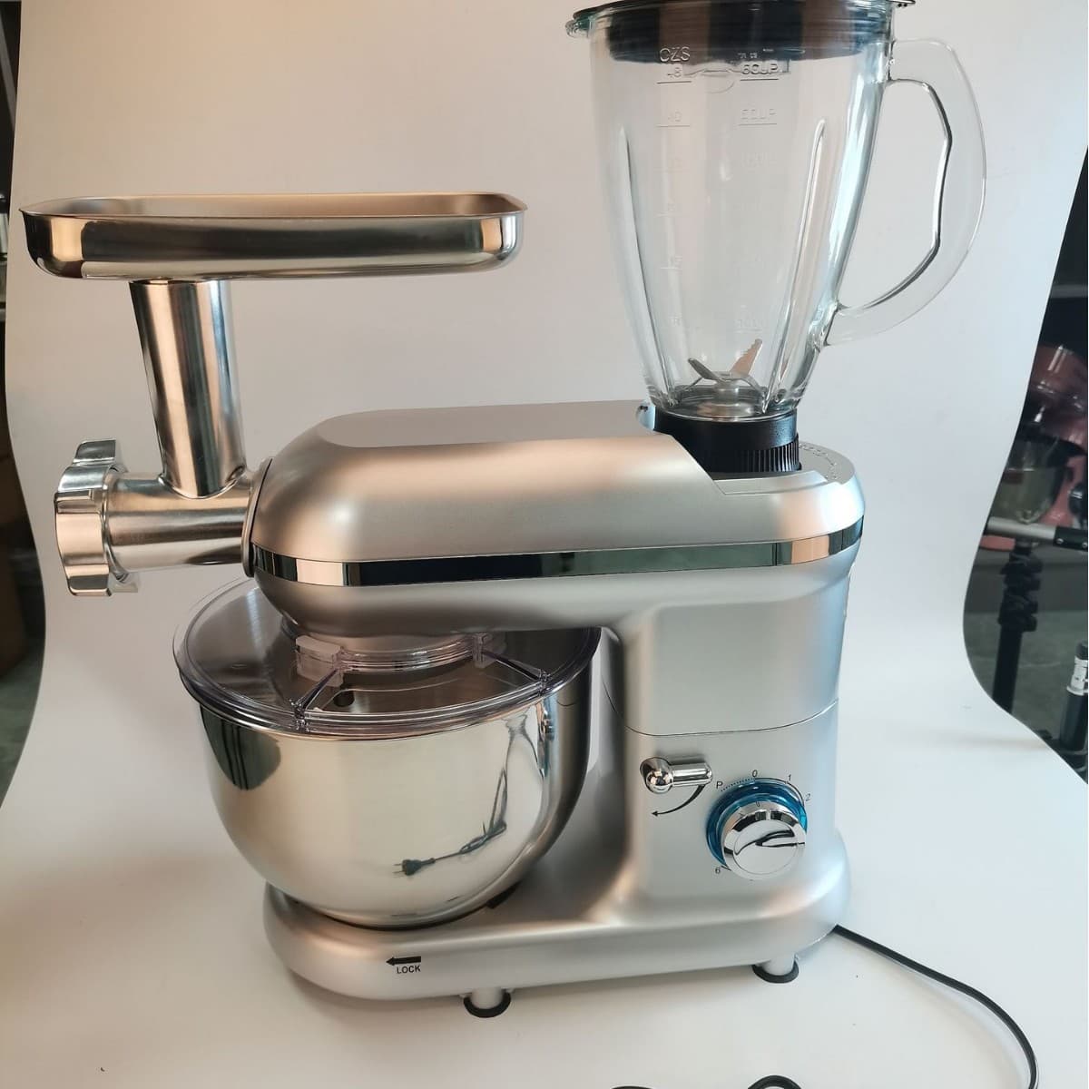 Mixer Stand Mixer 5.5L 5-in-1 Multifunctional Home Dough Mixer, Egg Beater, Juicer, Meat Grinder - Promotional Price