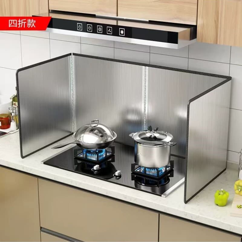 Stainless Steel Oil Splatter Guard for Kitchen Stove and Gas Burner, Wind and Oil Resistant Cooking Shield