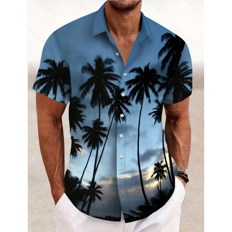 2026 New Summer Casual Print Hawaii Shirt Men's Carnival Holiday Beach Short Sleeve