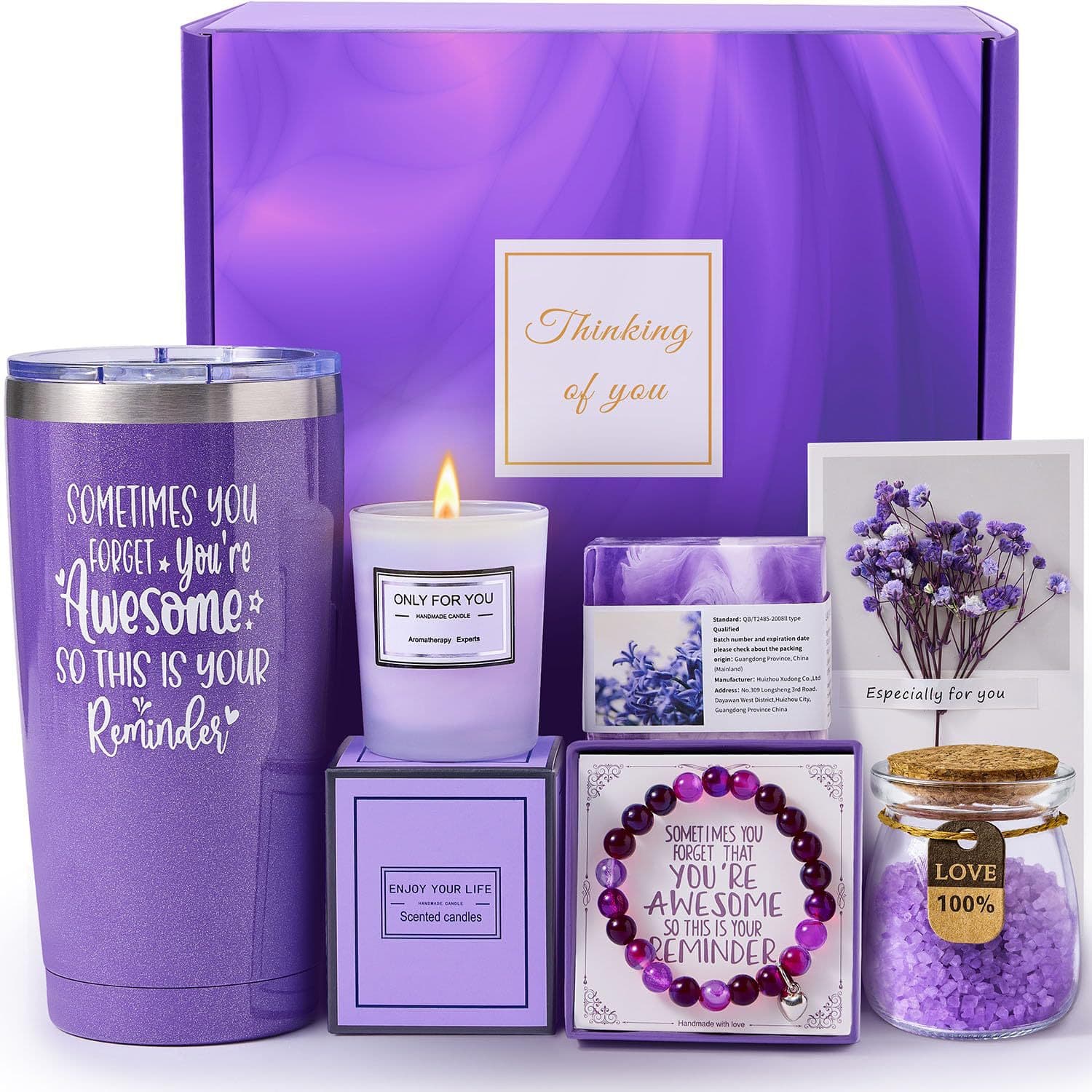 Cross-border Purple Bath Gift Set Spa Gift Box Aromatherapy Candle Valentine's Day Souvenir Premium Gift Set