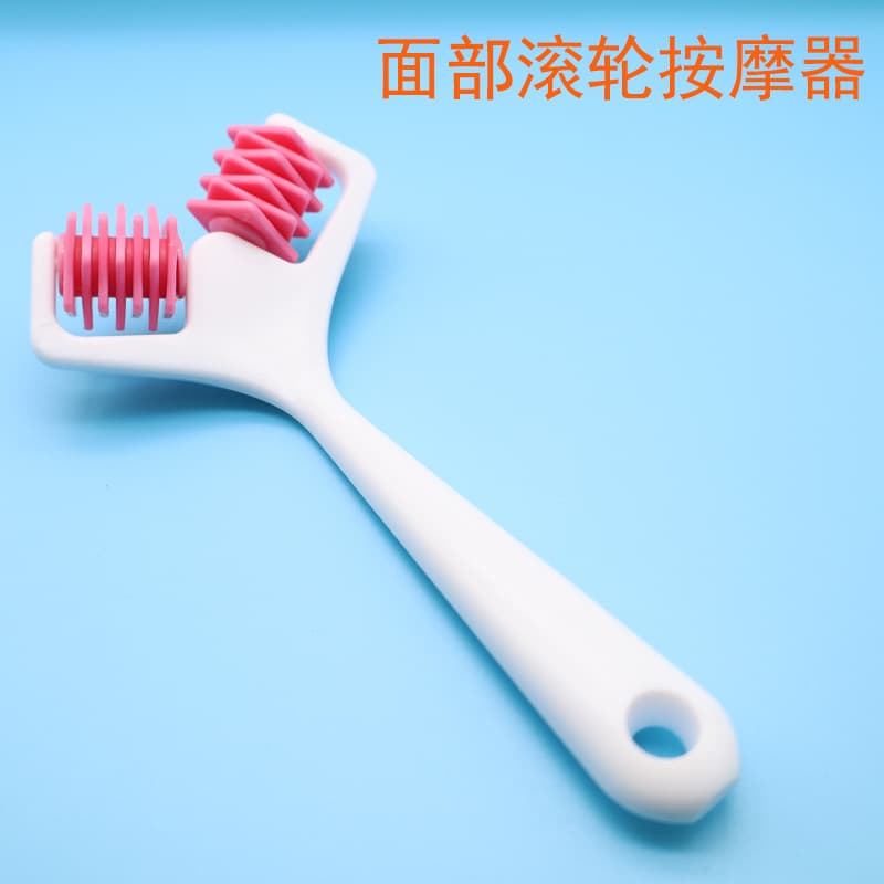 New Cheek Dual Roller Facial Beauty Massager, Handheld Roller Makeup Tool for Jawline Massager