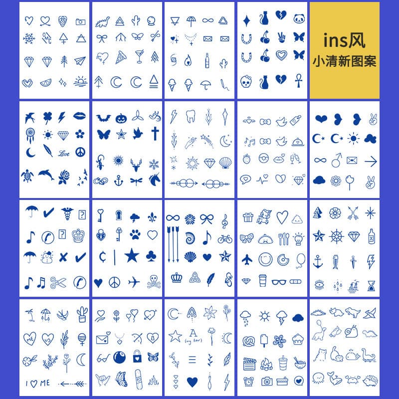 New semi-permanent herbal juice Hyun-a tattoo stickers, ins style, small, fresh, and cute, durable, simulated, non-reflective face stickers