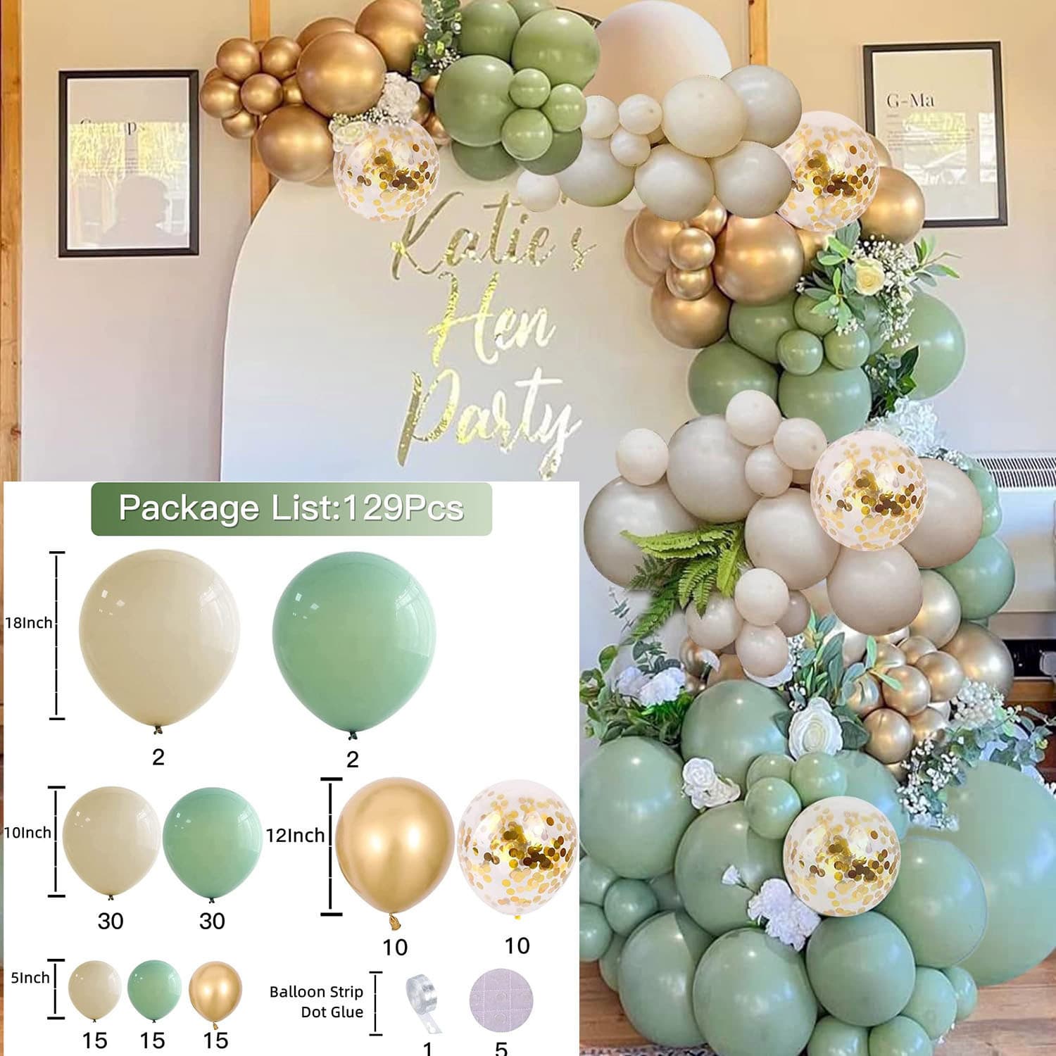 Cross-border Amazon Jungle Forest Vintage Green Balloon Set Birthday Party Decoration Scene Layout Balloon Chain