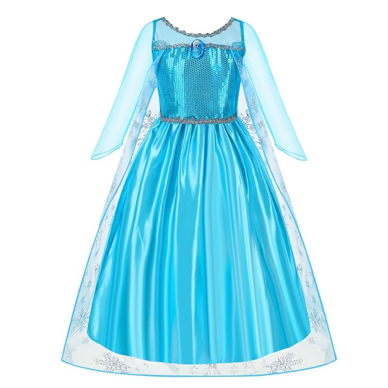 2025 Elsa Princess Dress Frozen Sparkle Children's Gown Queen Elsa Kids Party Dress