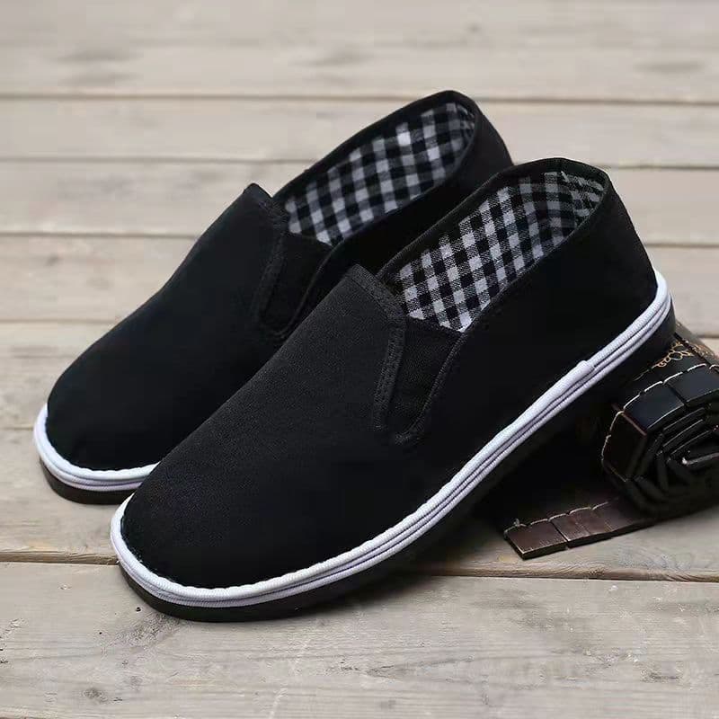 Durable Men's Old Beijing Cloth Shoes Summer Thick Sole Casual Slip-On Low-Top Shoes