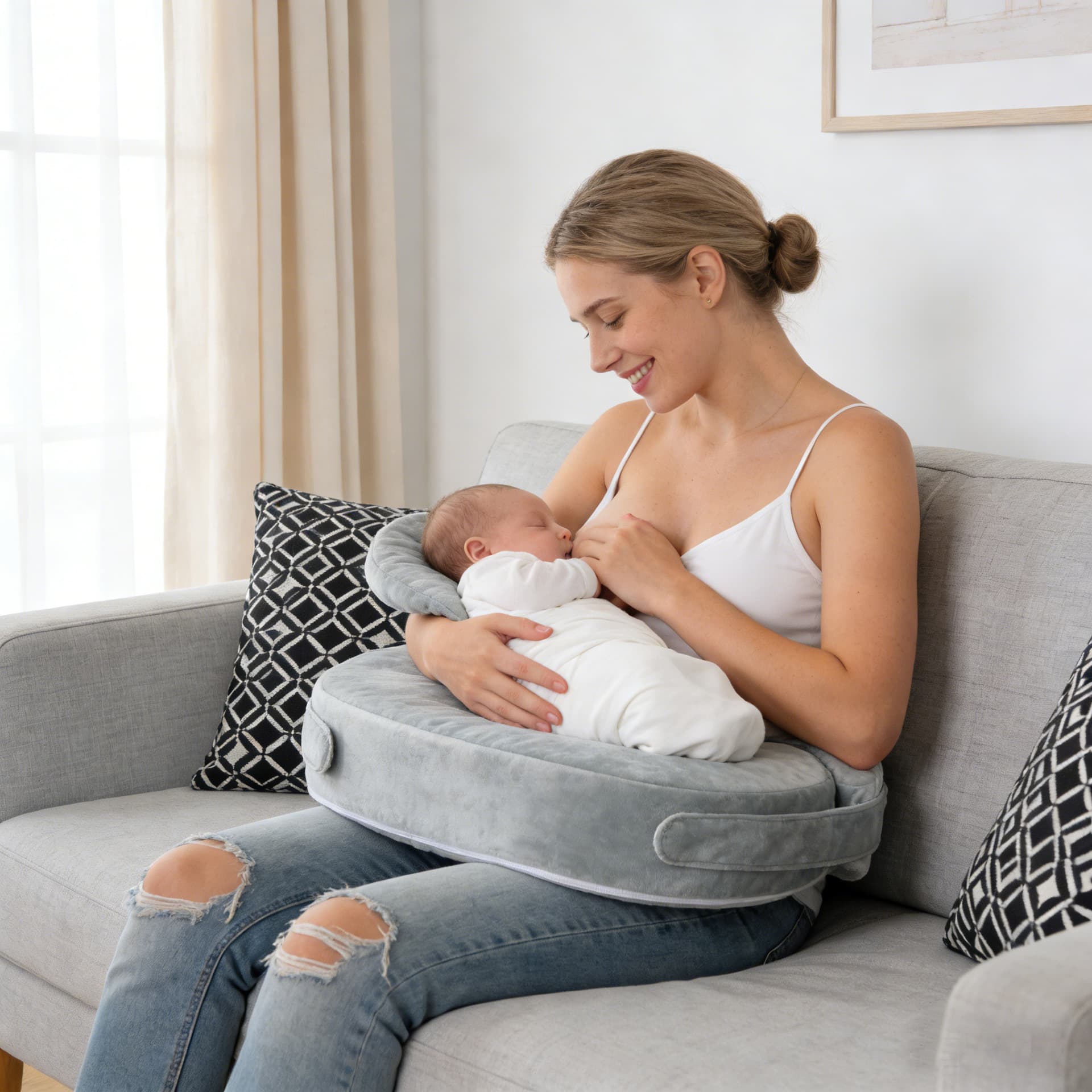 Baby Nursing Pillow, Pregnancy Breastfeeding Pillow Cover, Removable Pillow Cover, Anti-Spit-Up